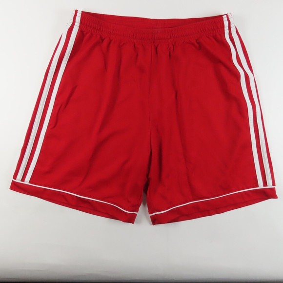 Adidas Boys Shorts Size Large Elastic Waist Red Running Activewear Gym Training - Picture 1 of 11